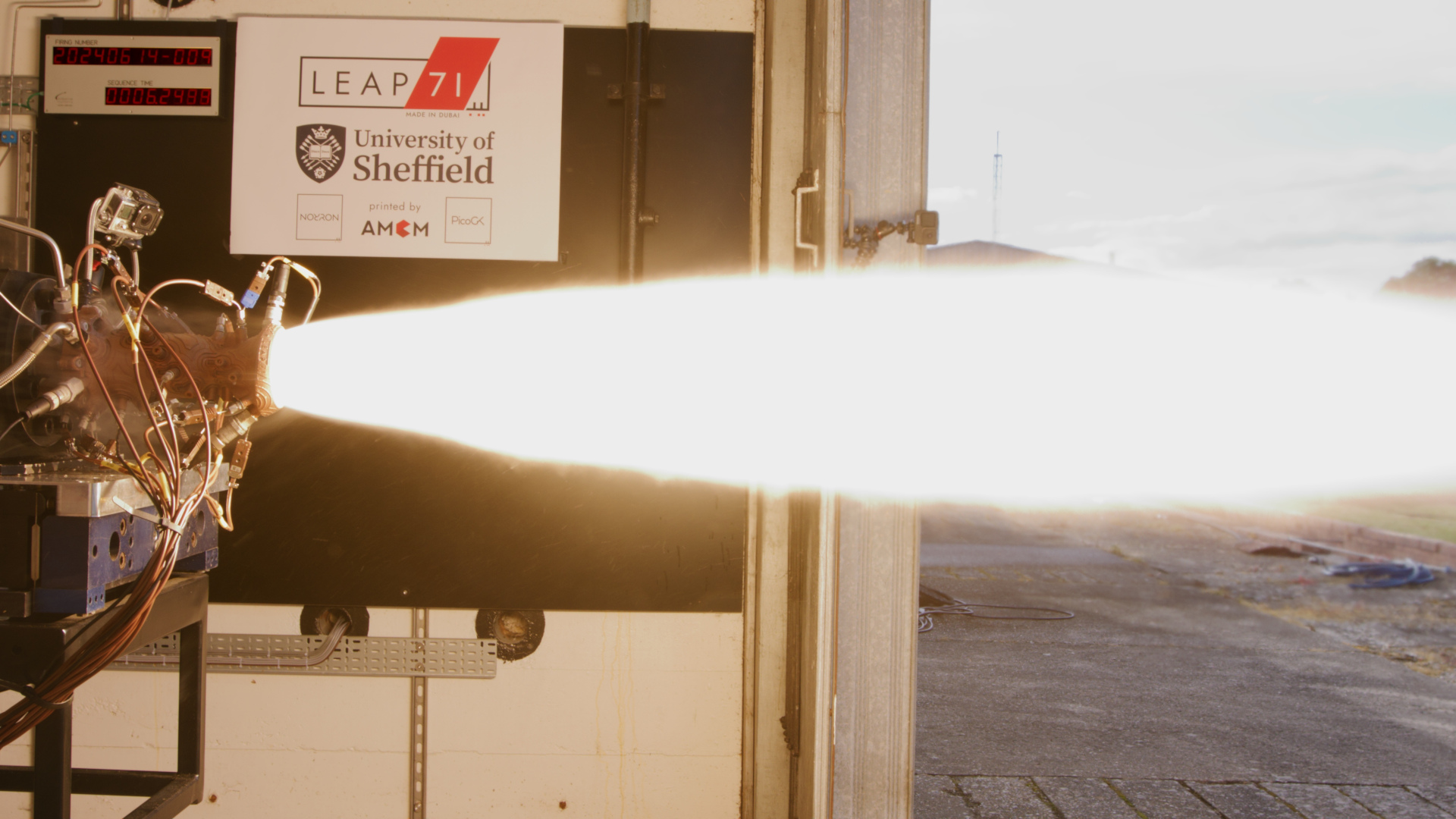 LEAP71's engine running in AEL's J1 test facility